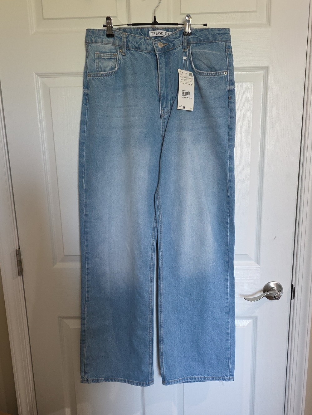 Light Blue High-Rise Wide-Leg Jeans by